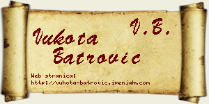 Vukota Batrović vizit kartica